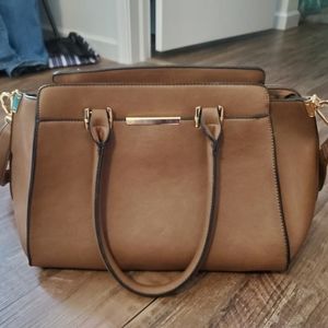 Cognac satchel handbag